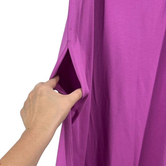 Fairycore Magenta Swing Dress Lace Hem LOGO‎ by Lori Goldstein Size L - Picture 5 of 9